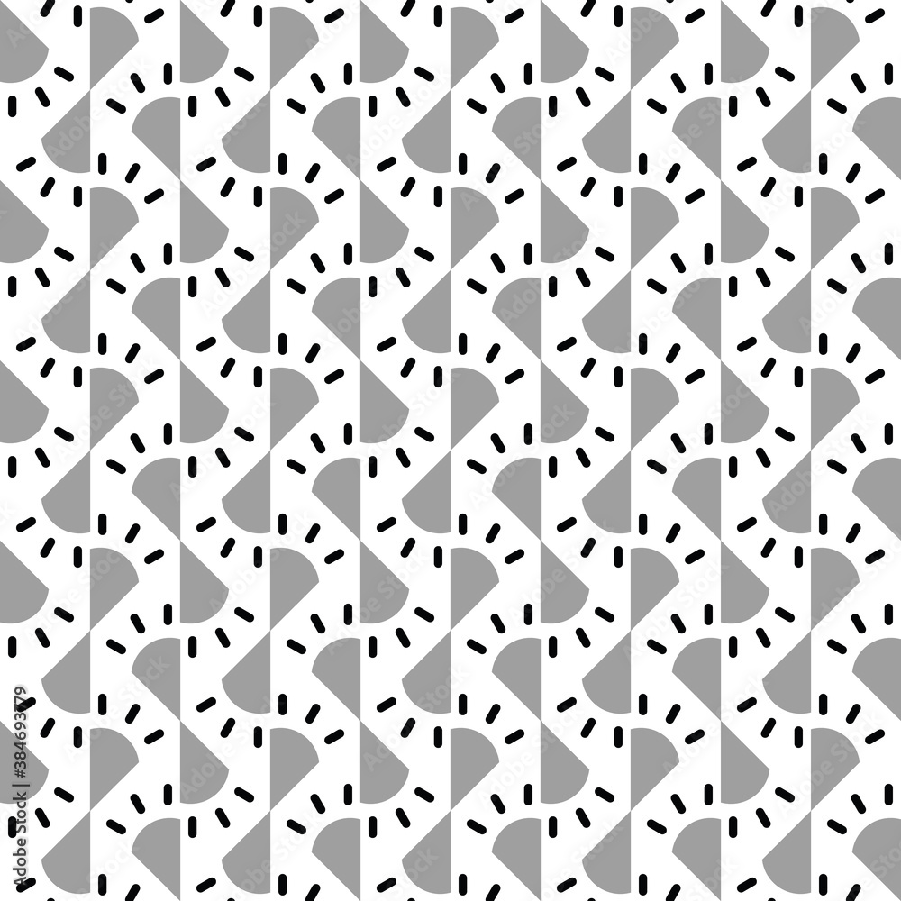 Vector seamless pattern texture background with geometric shapes in grey, black, white colors.