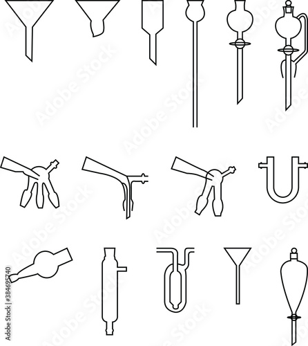Billede på lærred vector image of flasks of different types for a chemical laboratory