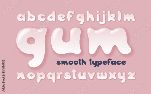 Vector funny gum font on a pink background