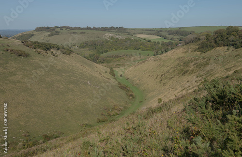 Devil's Dyke, a Chalk Grassland V Shaped Valley on the South Downs in Rural West Sussex in Southern England, UK