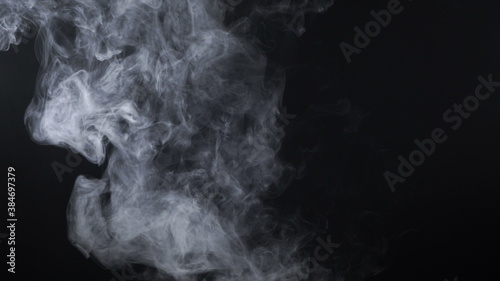Photo of white smoke on black background