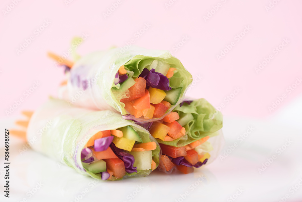 Salad roll organic vegetarian food, healthy food concept Salad roll organic vegetarian food, healthy food concept