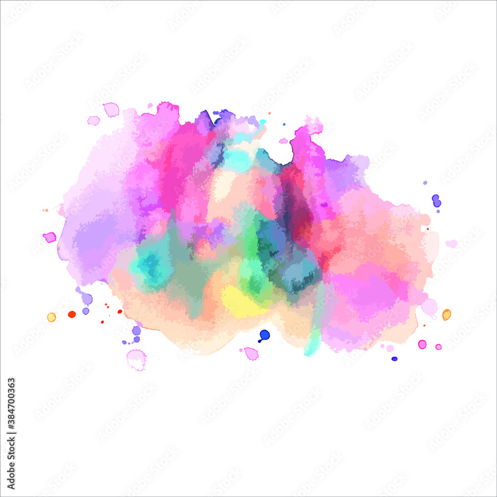 abstract watercolor background with splashes of paint on white.Vector Eps10