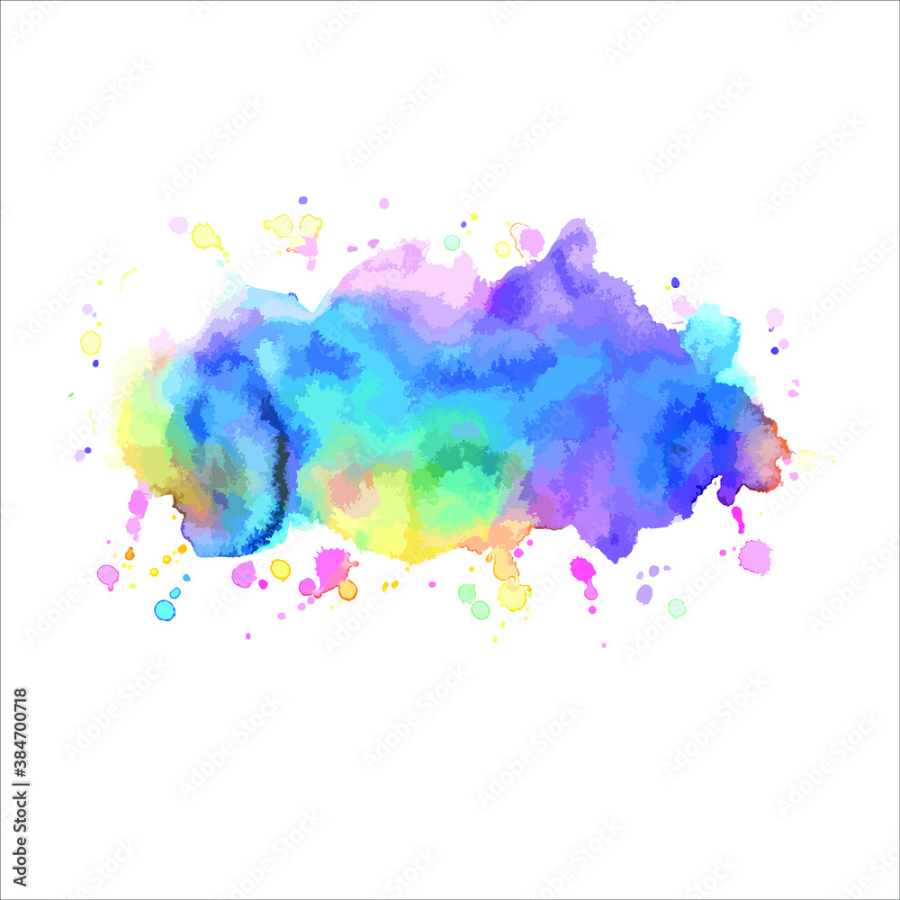 abstract watercolor background with splashes of paint on white.Vector Eps10