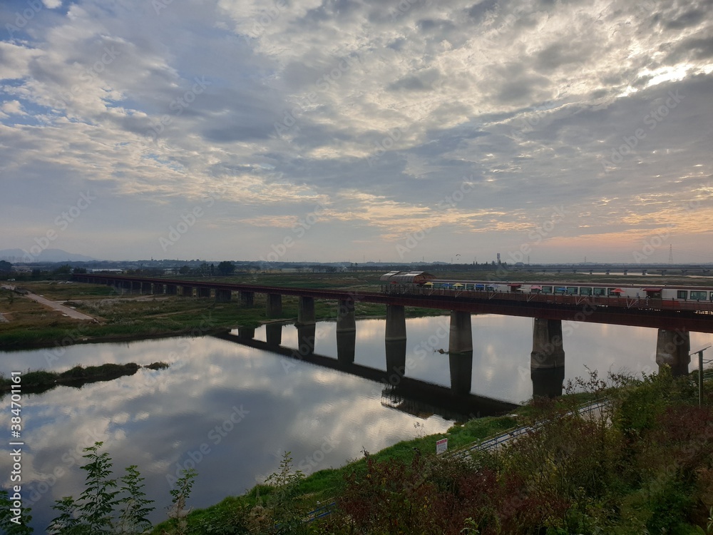 bridge in wanju, south korea. This is train rail bridge. bridge in wanju, south korea. This is train rail bridge.