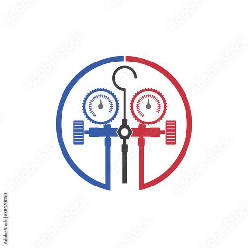 Vector of logo with pressure gauge manometer symbol design eps format, suitable for your design needs, logo, illustration, animation, etc.
