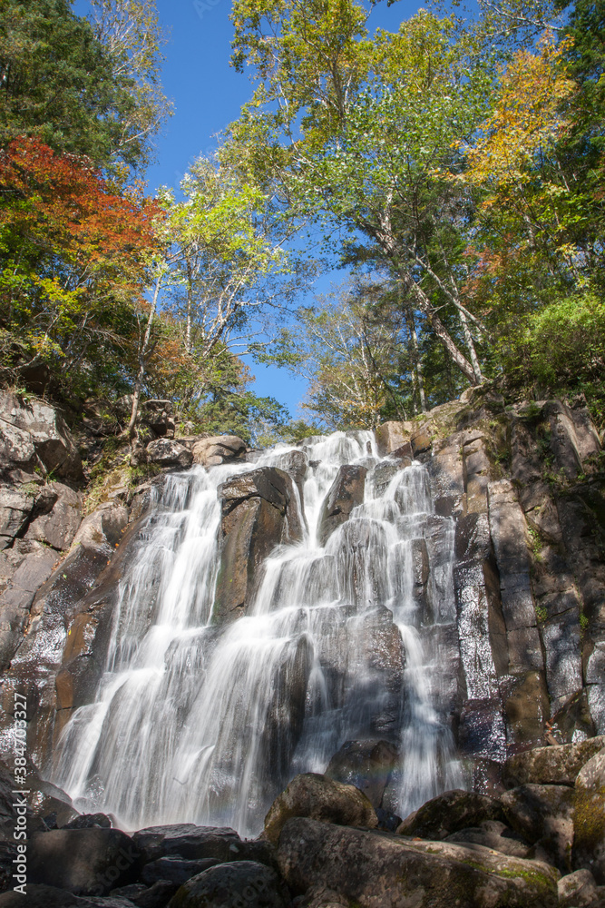 Obraz premium Tiger Waterfall in the depth of Russian Far East Taiga