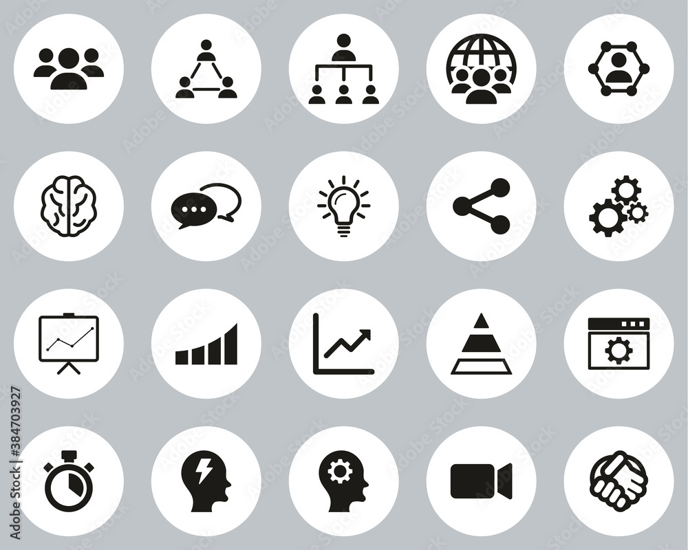 Work Productivity Icons Black & White Flat Design Circle Set Big Work Productivity Icons Black & White Flat Design Circle Set Big