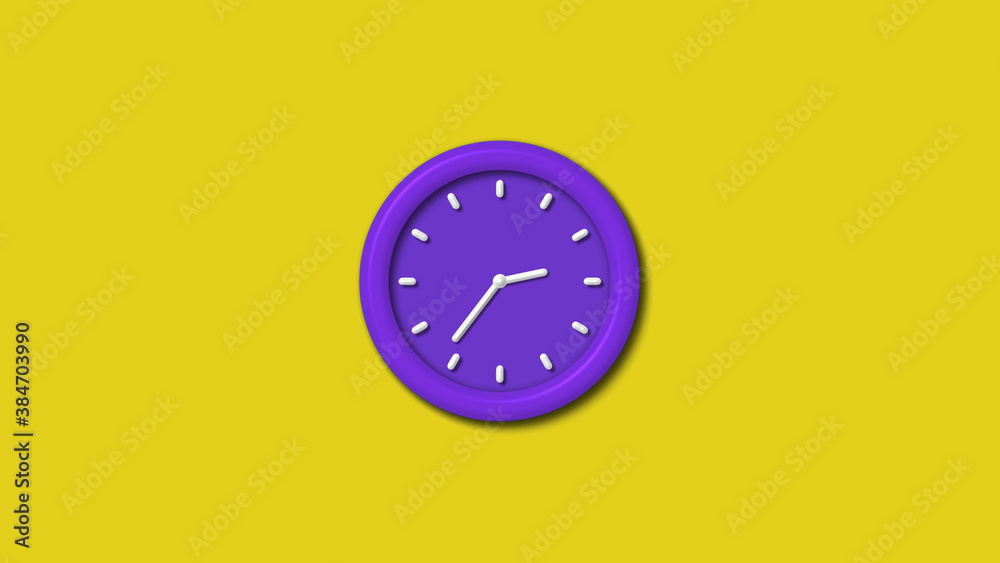 Counting down purple color 12 hours 3d wall cock isolated,clock isolated Counting down purple color 12 hours 3d wall cock isolated,clock isolated