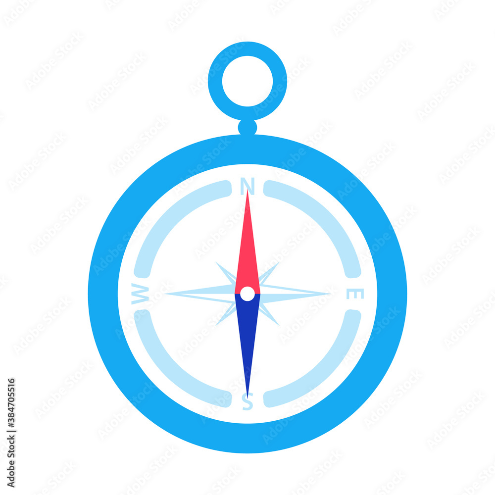 Compass. Classic travel compass. Flat design. Compass. Classic travel compass. Flat design.