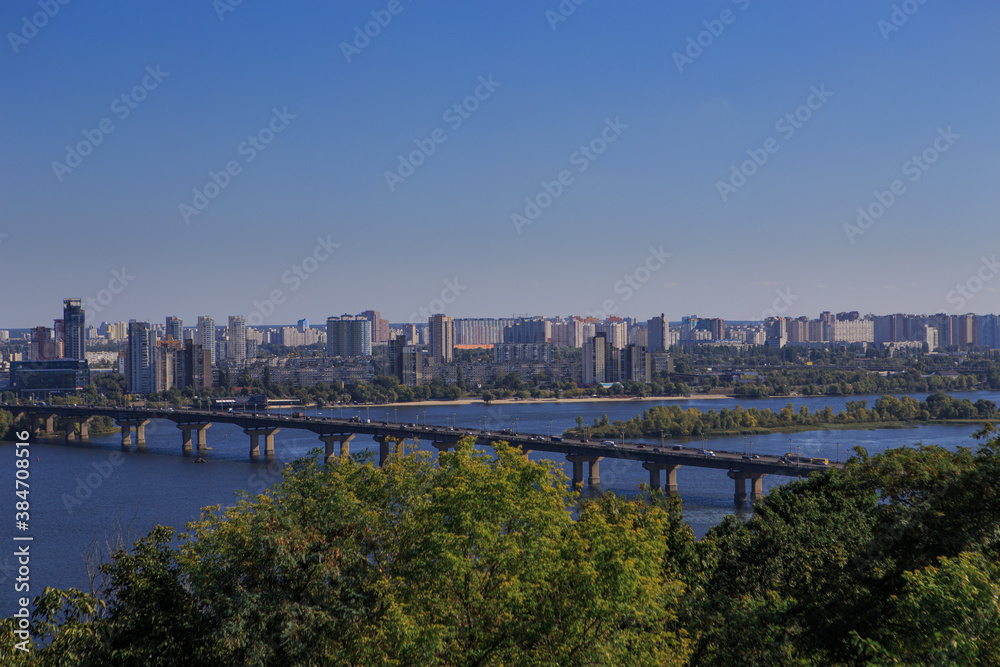 Bridge over a big river in a big metropolis