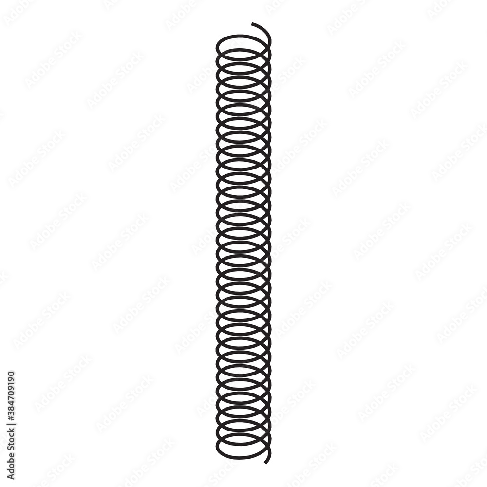  various shaped metal springs tapering. coil spring on white background 

