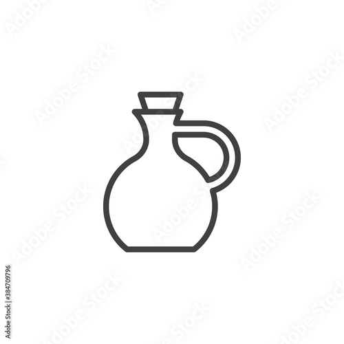 Jewish wine jug line icon. linear style sign for mobile concept and web design. Decanter, jug outline vector icon. Symbol, logo illustration. Vector graphics