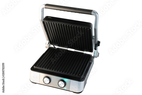 Electric grill for home cooking, burger, vegetables, meat, fish,