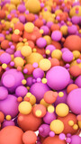 multicolored three-dimensional spheres. shallow depth of field. 3d render illustration