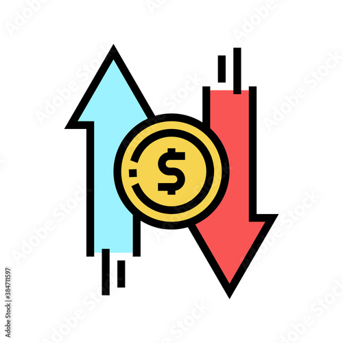 money exchange color icon vector. money exchange sign. isolated symbol illustration