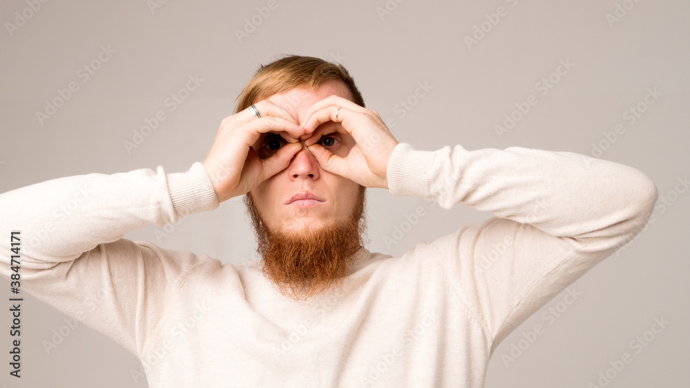 Isolated shot of young handsome male with beard Isolated shot of young handsome male with beard