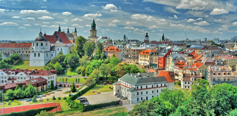 Naklejka premium Panorama Starego Miasta w Lublinie