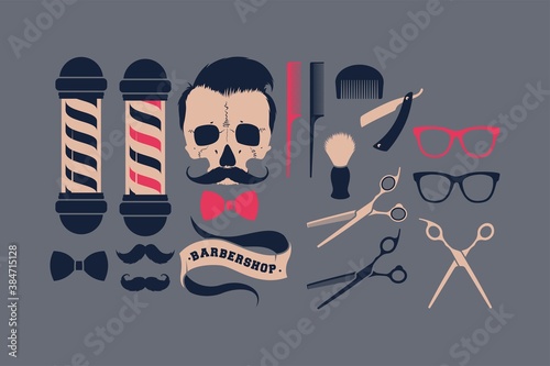 Big vector set of barber shop supplies © olga_igorevna