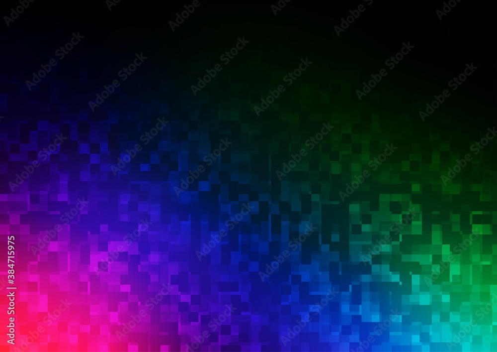 Dark Multicolor, Rainbow vector pattern in square style.