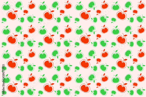 Fototapeta Naklejka Na Ścianę i Meble -  seamless pattern with colorful apples vector design illustration