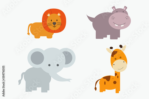 set of animals vectors design illustration