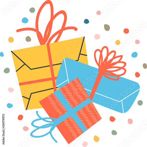 A set of gift boxes. Boxing day. Vector illustration.
