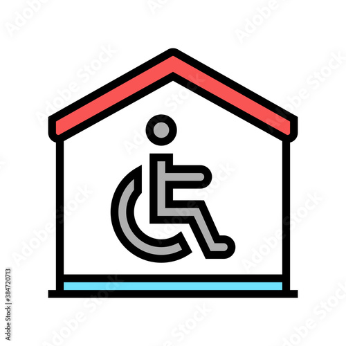 house for disabled color icon vector. house for disabled sign. isolated symbol illustration