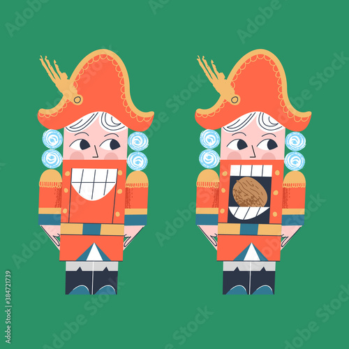 Nutcracker. Christmas tree decoration. Vector illustration.