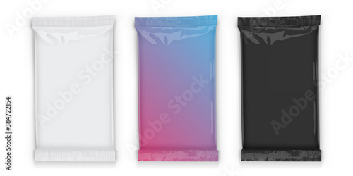 paper flow packaging with transparent shadows isolated on white background mock up 