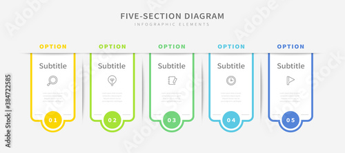 Five section infographic diagram