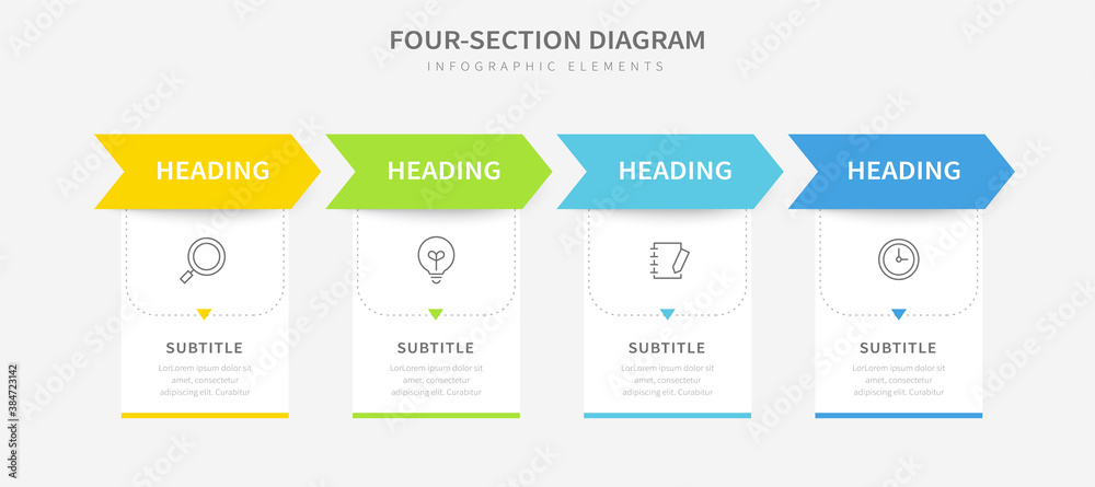 Four section diagram infographics Four section diagram infographics
