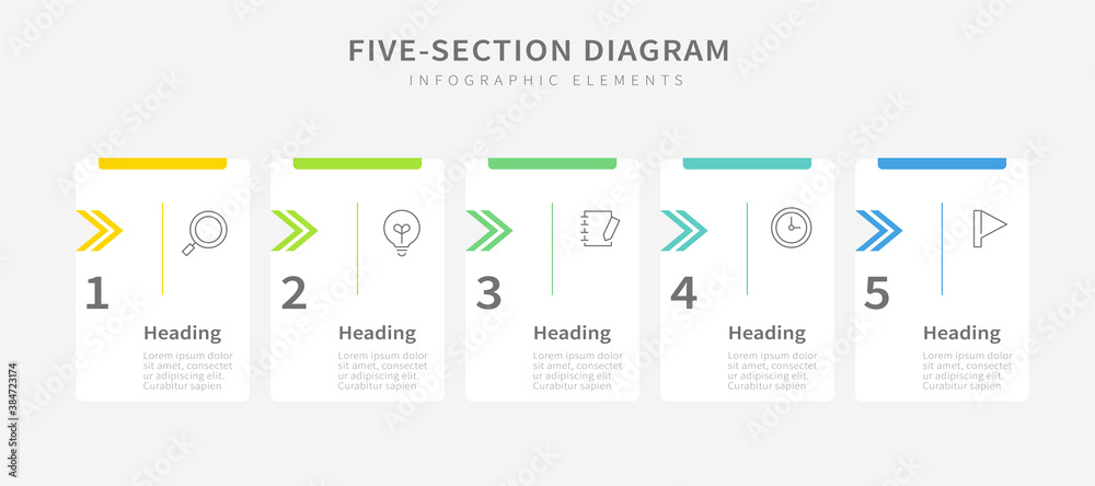 Infographic five section diagram Infographic five section diagram