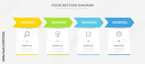 Four section diagram infographics photo