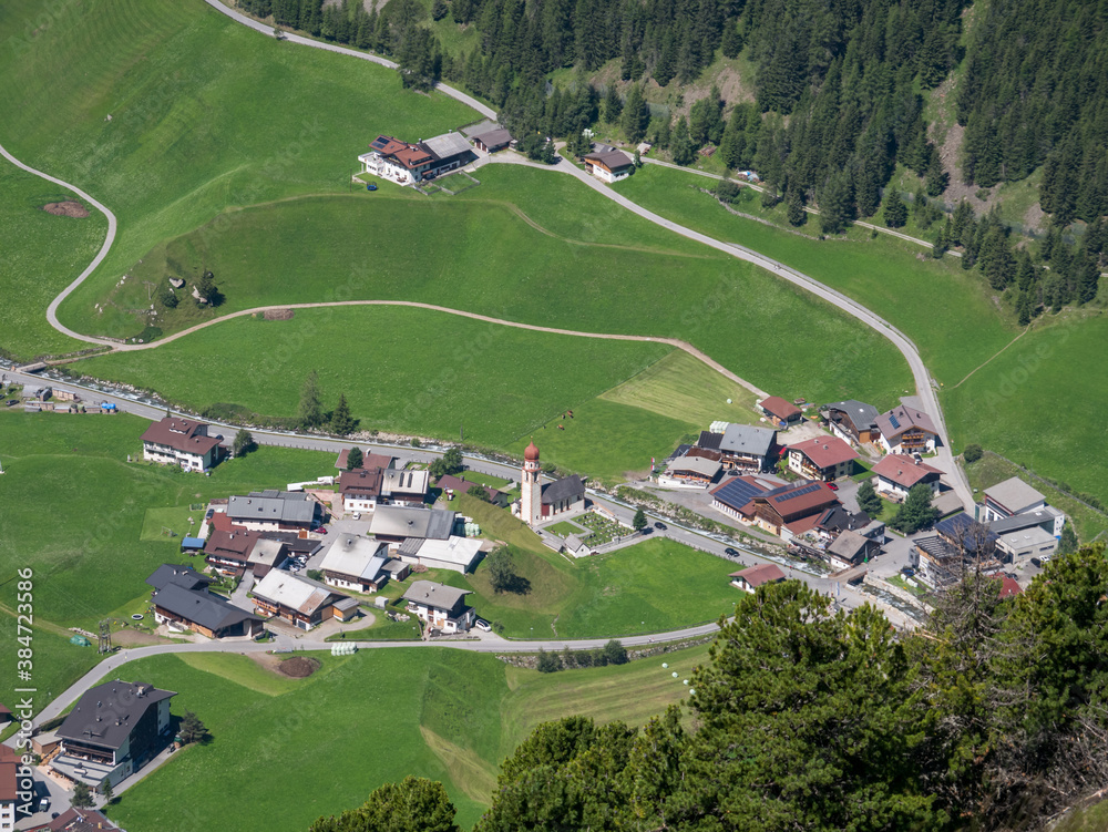 Aerial view over the village of Niederthai, Tyrol, Austria Aerial view over the village of Niederthai, Tyrol, Austria