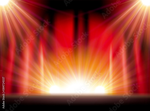 Theatre stage with spotlights