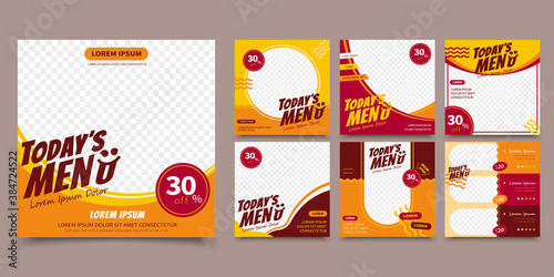 Food social media post template set