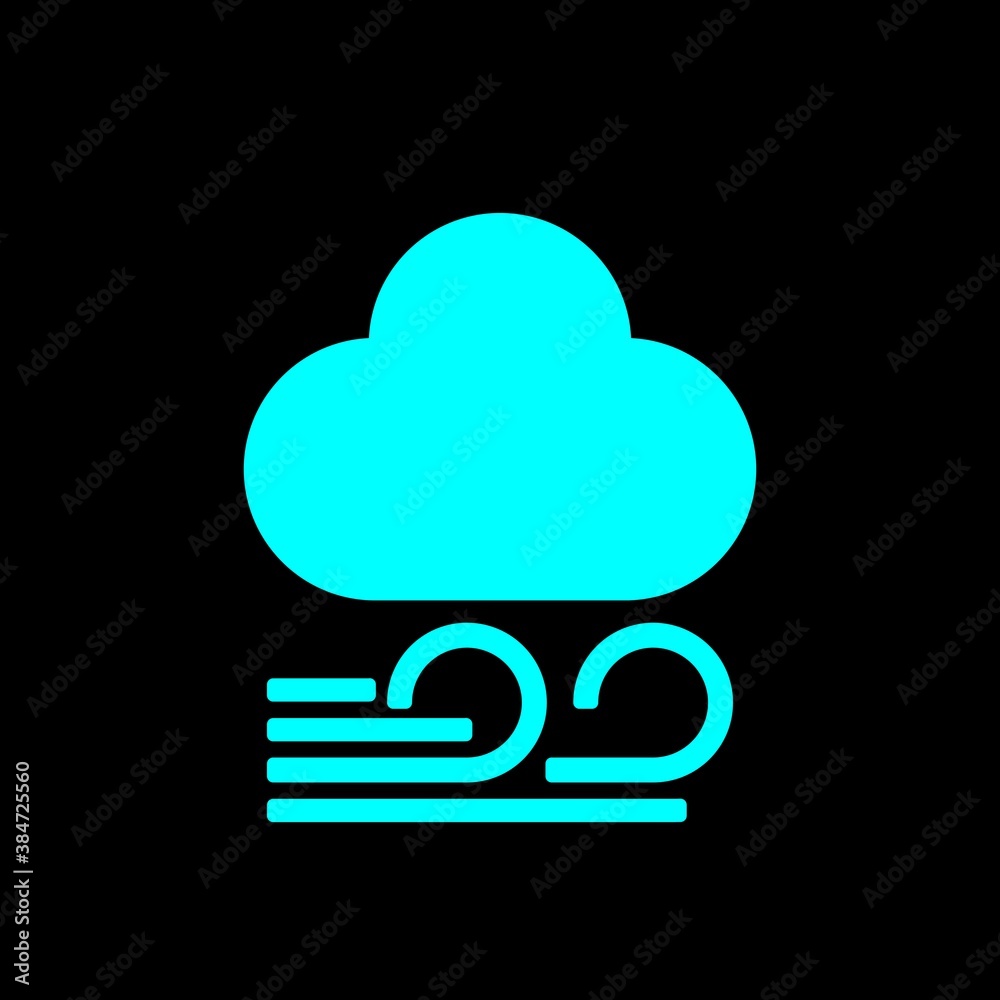 Windy weather icon. Clouds with wind sign. Forecast sign. Vector illustration. Windy weather icon. Clouds with wind sign. Forecast sign. Vector illustration.