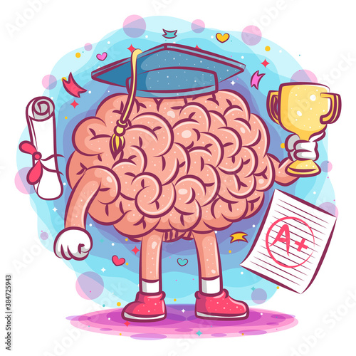 Graduation of the brain illustration