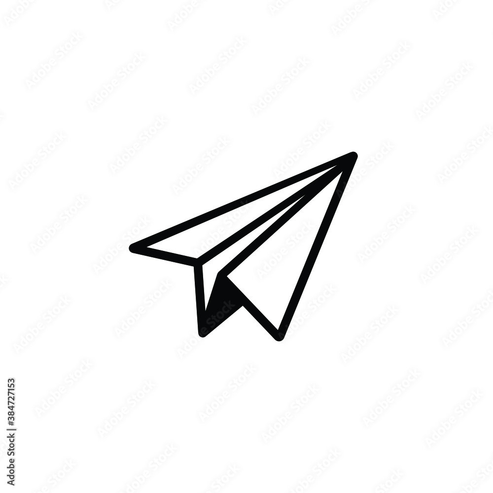 Plane folded paper icon vector Plane folded paper icon vector
