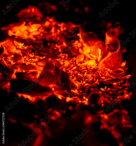 red-hot red charcoal as background