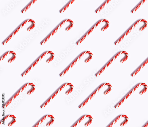 Candy cane pattern. Candy cane on a white background.