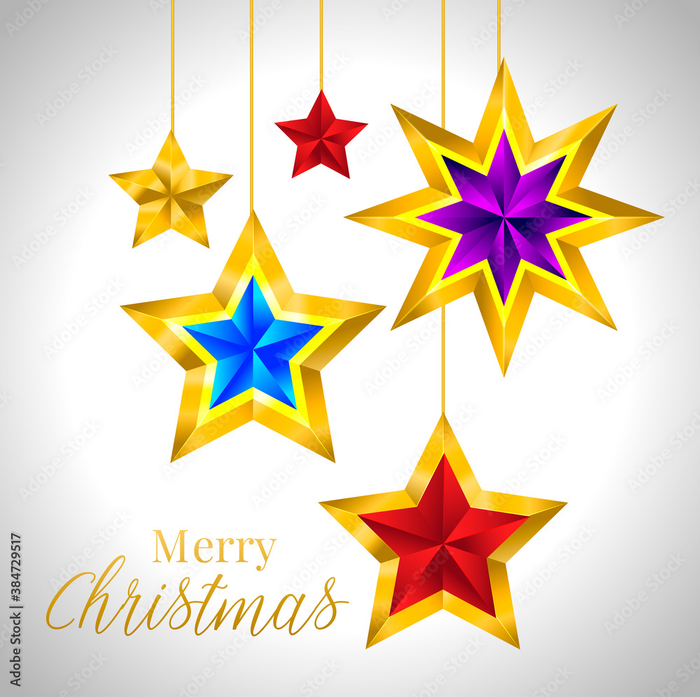 Set of simple gold colorful stars, EPS 10 New year Christmas Set of simple gold colorful stars, EPS 10 New year Christmas