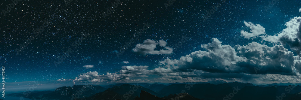 Night sky in the mountains