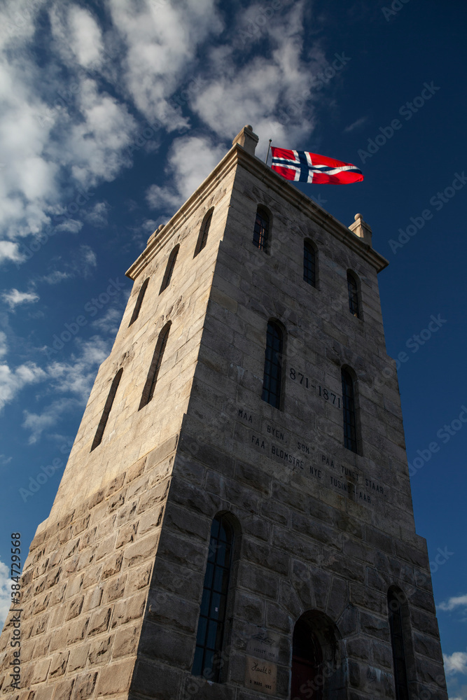 Old viking castle tower in the oldest city in Scandinavia the city of Tønsberg