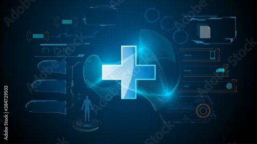 abstract medical hud ui system pattern tech telecommunication innovation concept design background eps 10 vector