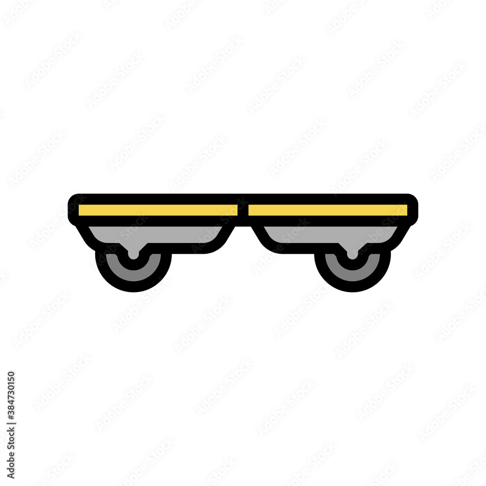 waveboard vehicle color icon vector. waveboard vehicle sign. isolated symbol illustration