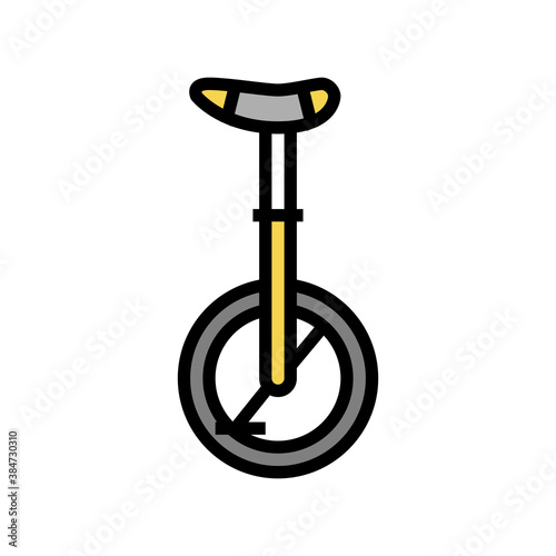monowheel bicycle color icon vector. monowheel bicycle sign. isolated symbol illustration