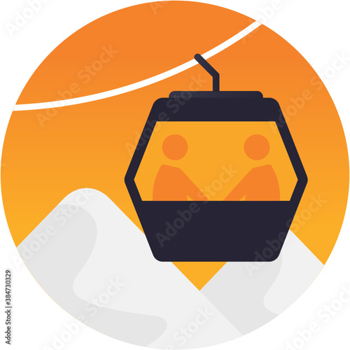 
Cable car showing travelling by chairlift 
