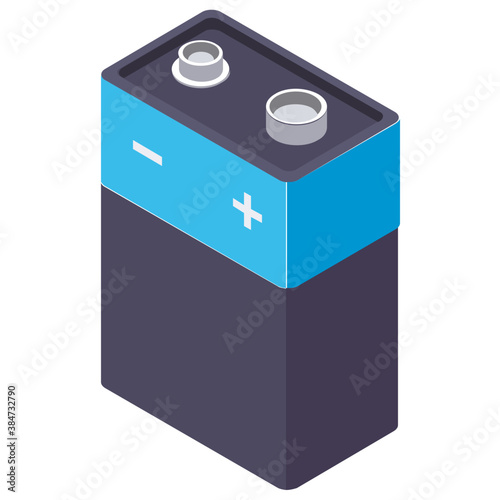 
Power battery with positive and negative signs 
